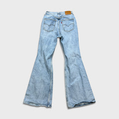 Levi's 70s Style High Flare Jeans Womens Size 26 Blue Light Wash Distressed Denim Pants