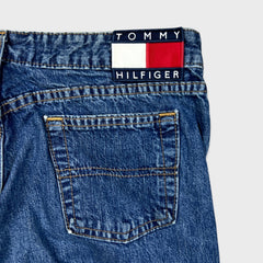 Vintage 90s Tommy Hilfiger Jeans Womens 28x32 Blue Straight Flare Leg Medium Wash Denim Pants