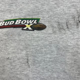 Vintage 1997 Bud Bowl X T Shirt Mens Large Grey USA Anheuser Busch Tee