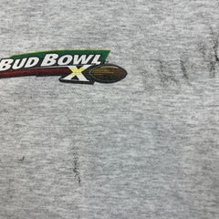 Vintage 1997 Bud Bowl X T Shirt Mens Large Grey USA Anheuser Busch Tee