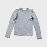 Michael Kors Sweatshirt Womens Small Gray Fringe Trim Knit Sweater Pullover