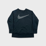Nike Sportswear Sweatshirt Mens Small Black Big Swoosh Dri Fit Pullover Crewneck