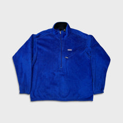 Vintage 90s Patagonia Synchilla Fleece Mens Medium Blue Deep Pile USA 1/2 Zip Jacket