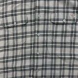 Dickies Shirt Mens Large Gray Plaid Flannel Workwear Long Sleeve Button Up