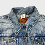 Levi's Denim Jacket Womens 2XS Blue Type III Light Wash Distressed Jean Trucker