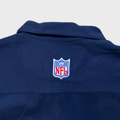 Vintage Y2K Reebok New England Patriots Shirt Mens Large Blue Football NFL Short Sleeve Button Up