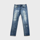 Vintage Y2K Ed Hardy Jeans Mens 34x32 Blue Slim Straight Distressed Dagger Denim Pants