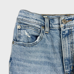 Levi's 70s Style High Flare Jeans Womens Size 26 Blue Light Wash Distressed Denim Pants