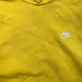 Nike Sportswear Hoodie Mens Medium Yellow Swoosh Pullover Hooded Sweater