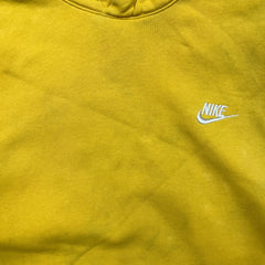 Nike Sportswear Hoodie Mens Medium Yellow Swoosh Pullover Hooded Sweater