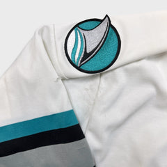 Vintage 90s CCM San Jose Sharks Jersey Mens Large White Distressed NHL Hockey