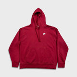 Nike Sportswear Hoodie Mens Large Red Swoosh Pullover Hooded Sweater