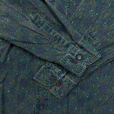 Vintage 90s Shirt Mens Medium Blue Geometric Western Long Sleeve Button Up