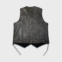 Milwaukee Leather Vest Mens 2XL Brown Roulette Distressed 10 Pocket Biker