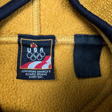 Vintage 90s Team USA Olympics Fleece Mens Large Yellow Sports Pullover Jacket