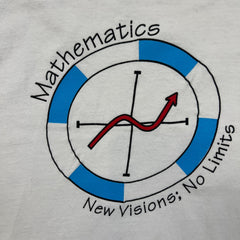 Vintage 90s Mathematics New Visions No Limits T Shirt Mens XL White Novelty Math Tee