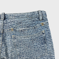 Givenchy 4G Jacquard Denim Mens 34x34 Blue Oversized Fit Light Wash Monogram Pants