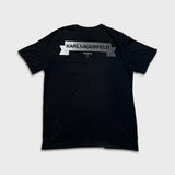 Karl Lagerfeld Paris T Shirt Mens Large Black Multi Badge Choupette Graphic Tee