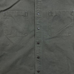 Vintage 90s L.L Bean Denim Shirt Mens XL Green Plaid Lining Workwear Button Up