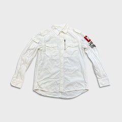 2010 Diesel KRAFT WIRED 10% Shirt Mens Small White Military Workwear Utility