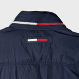 Vintage 90s Tommy Hilfiger Jacket Mens XL Blue Tommy Flag Full Zip Puffer Down Bomber
