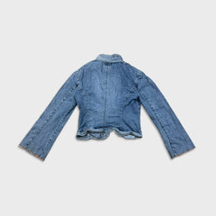 Vintage Y2K Baby Phat Jean Jacket Womens Medium Blue USA Button Up Crop Denim