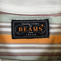 Beams Plus Pocket T Shirt Mens Small Orange Striped Short Sleeve Tee