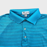 Peter Millar Polo Shirt Mens Small Blue Striped Crown Ease Preppy Golf