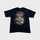 Vintage Y2K West Coast Choppers T Shirt Mens Large Black Double Side Cross Biker Tee