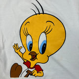 Vintage 1995 Tweety Bird Sleeveless Shirt Womens XS White Looney Tunes Cartoon Top