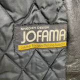 Vintage 90s JOFAMA Swedish Leather Trench Coat Women Size 6 Black Quilted Lined