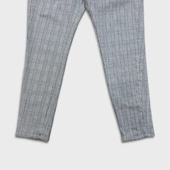Projek Raw Plaid Bungee Pants Mens 38x30 Gray Drawstring Taper Leg Casual Trouser