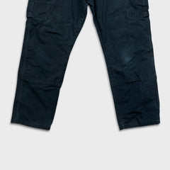 Vintage Wrangler Riggs Pants Mens 36x32 Black Ripstop Carpenter Double Knee Cargo
