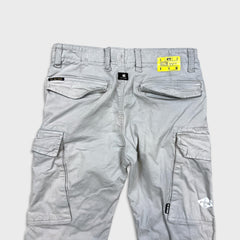 G-Star Raw 3301 Pants Mens 32x27 Gray Straight Fit Casual Utility Cargo Trousers