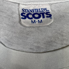 Vintage 80s Stanfield Scots Blank T Shirt Mens Small White Single Stitch Tee