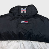 Vintage 90s Tommy Hilfiger Jacket Mens Medium Gray Athletic Gear 3M Puffer Down Coat
