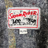 Vintage 90s Lee Storm Rider Denim Jacket Mens XL Black Stone Wash Blanket Lined Trucker Western