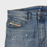 Diesel Jeans Mens 32x31 Blue Thavar Slim Skinny Light Wash Distressed Denim Pants