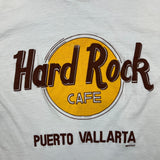 Vintage 90s Hard Rock Cafe T Shirt Mens Small White Puerto Vallarta Single Stitch Tee