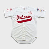 Vintage 90s Rawlings Cito Gaston Baseball Ontario Academy Jersey Mens Large White USA MLB