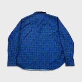 Robert Graham Shirt Mens Large Blue Geometric Classic Long Sleeve Button Up