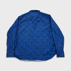 Robert Graham Shirt Mens Large Blue Geometric Classic Long Sleeve Button Up