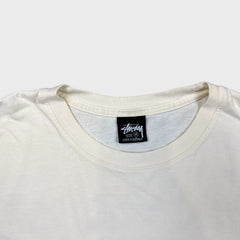 Stussy T Shirt Mens Medium White Have A Good Vibe Double Sided Care Label Tee