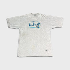 Vintage 90s Toronto Blue Jays T Shirt Mens Large Gray Classic Baseball MLB Tee