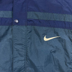 Vintage 90s Nike Sportwear Jacket Mens XL Blue Big Swoosh Full Zip Windbreaker