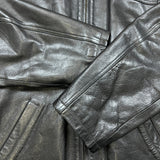 Vintage 90s Oakwood Classic Genuine Leather Jacket Mens Large Black Thinsulate Insulated