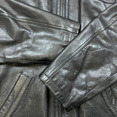 Vintage 90s Oakwood Classic Genuine Leather Jacket Mens Large Black Thinsulate Insulated