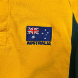 Vintage 90s Barbarian Rugby Shirt Mens Medium Yellow Australia Collared Long Sleeve
