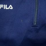 Vintage 90s Fila Sweatshirt Mens Small Blue Japanese 1/4 Zip Tracksuit Top