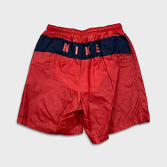 Vintage 90s Nike Sportswear Shorts Mens Large Red Swoosh Lined Pocketed Athletic Swim Trunks